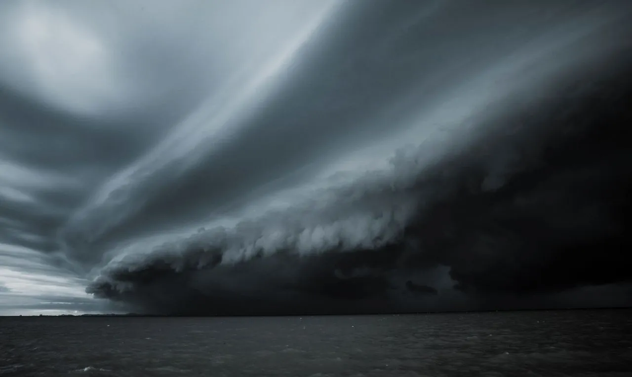 A imagem mostra a frente fria em uma determinada &aacute;rea